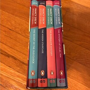 Nancy Drew Mystery Stories Box Set -books 1-4 great gift brand new see desc